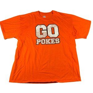 Hanes Beefy-T‎ 2XL Go Pokes Oklahoma State University Orange Graphic T-Shirt